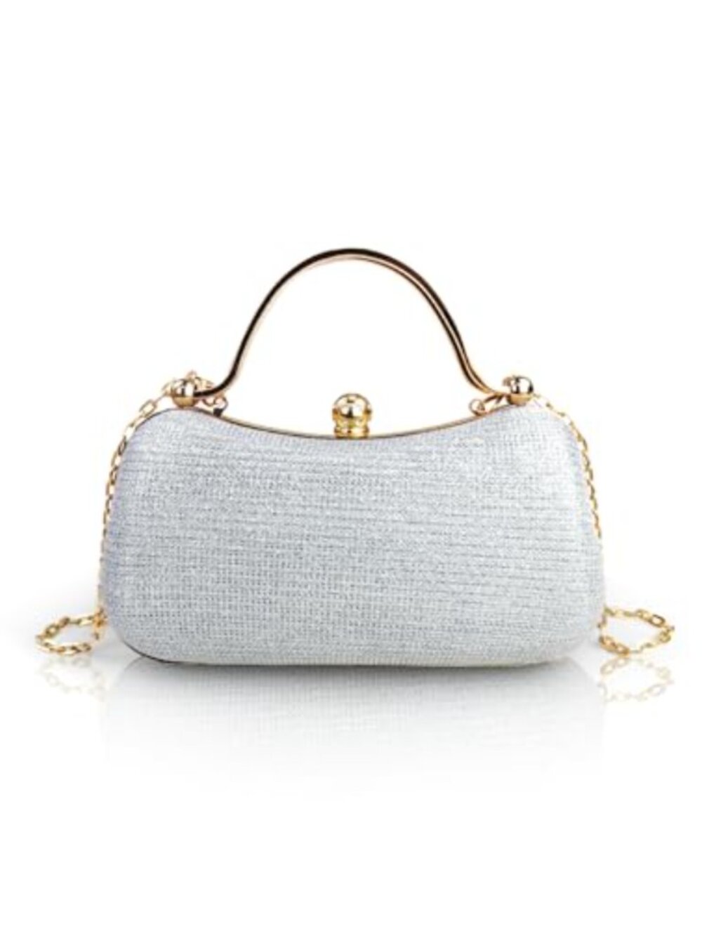PVC Evening Clutch Sparkly Top Handle Handbag Wedding Purse Small Shoulder Bag